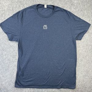 McDonald's Welcome Shirt Mens Large Blue Logo Graphic Tee Fruit Of The Loom